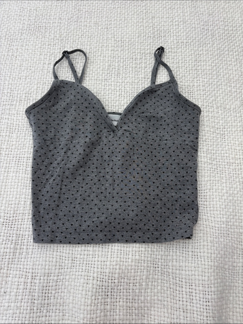 Aritzia gray black heart lounge tank top